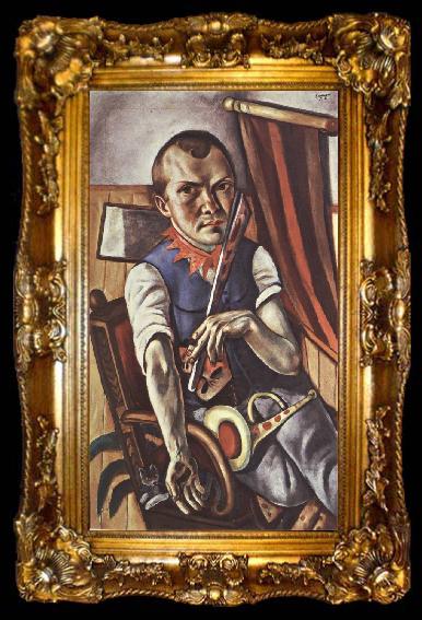 framed  Max Beckmann Self-Portrait as a Clown, ta009-2